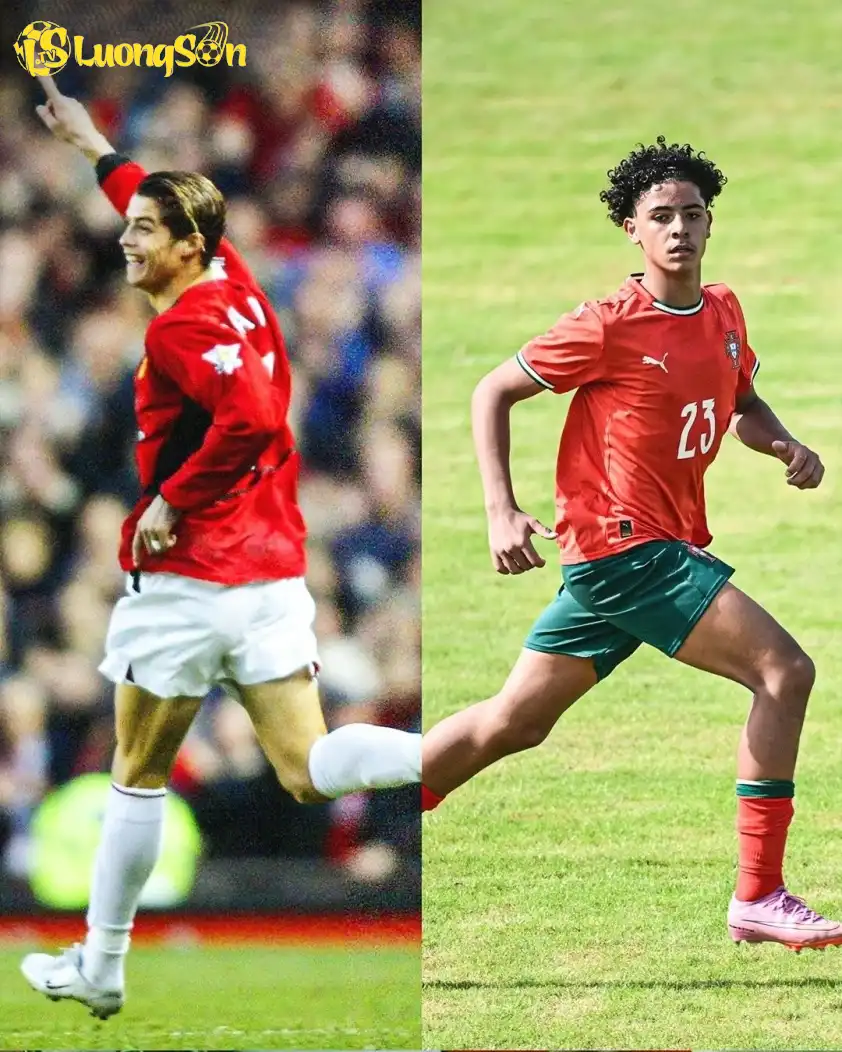 Ronaldo Jr ghi bàn đúng ngày Ronaldo cha có bàn thắng đầu tiên cho Manchester United cách đây 22 năm Ronaldo Jr ghi bàn đúng ngày Ronaldo cha có bàn thắng đầu tiên cho Manchester United cách đây 22 năm